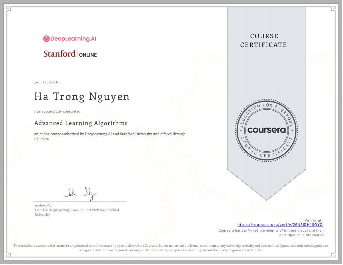 Advanced Learning Algorithms