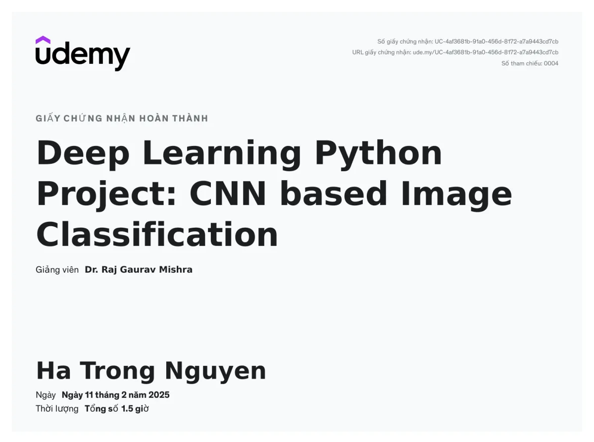 Deep Learning Python Project: CNN based Image Classification