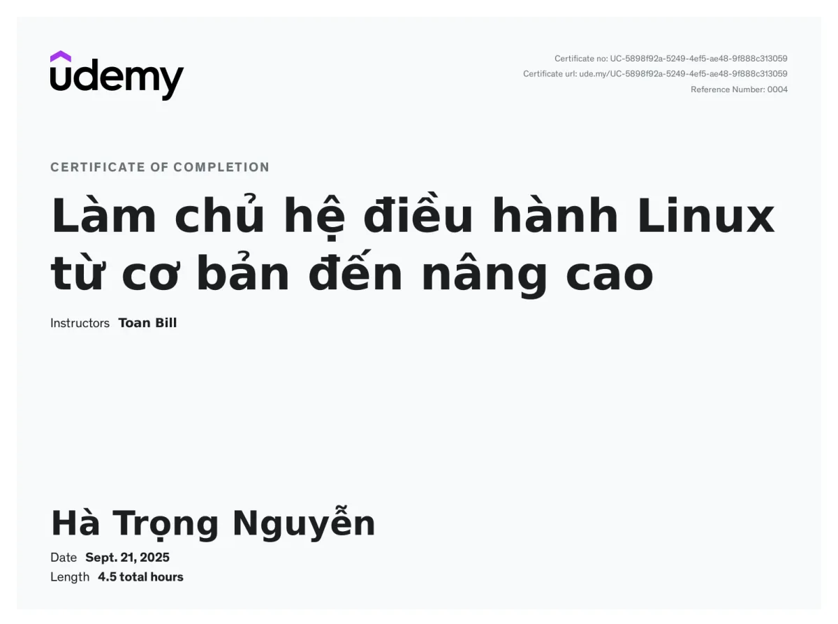 Làm chủ hệ điều hành Linux từ cơ bản đến nâng cao