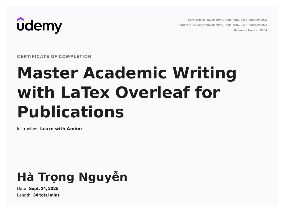 Master Academic Writing with LaTex Overleaf for Publications