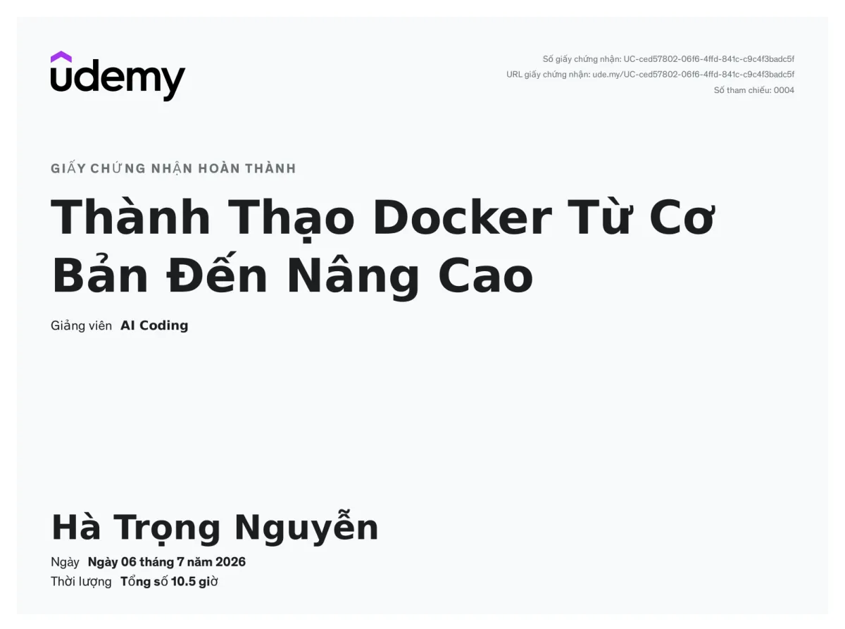 Thành Thạo Docker Từ Cơ Bản Đến Nâng Cao